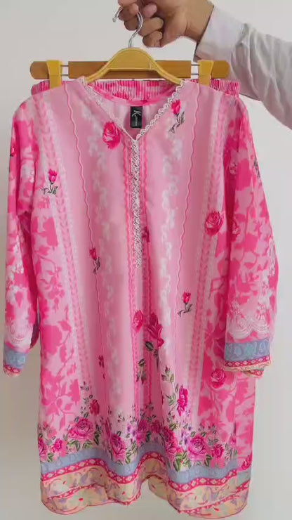 Rose Pink Printed 2 Piece Co-ord Set – video