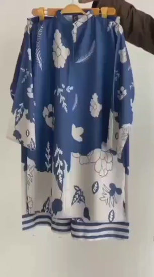Navy Blue Printed 2 Piece Co-ord Set – video