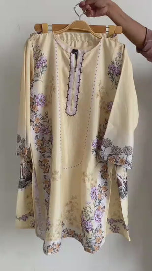Pale Yellow Printed 2 Piece Co-ord Set – video