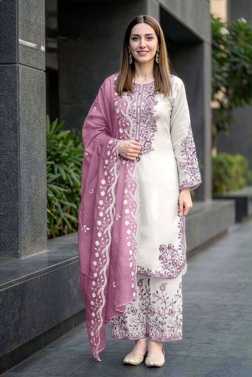Safa by Charizma Heavy Embroidered Unstitched Chiffon 3 Piece Suit – image 2 of 9