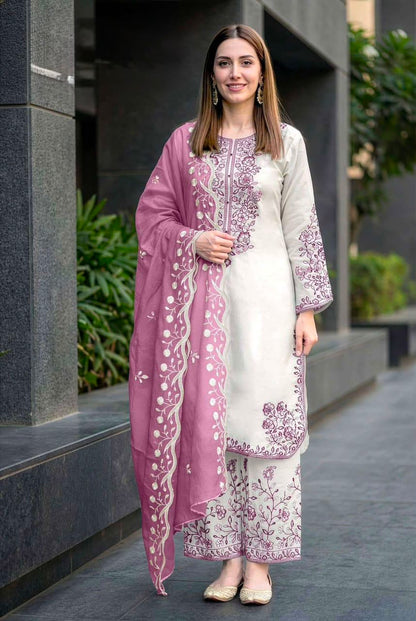 Safa by Charizma Heavy Embroidered Unstitched Chiffon 3 Piece Suit – image 2 of 9