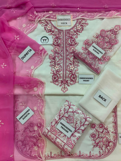 Safa by Charizma Heavy Embroidered Unstitched Chiffon 3 Piece Suit – image 8 of 9