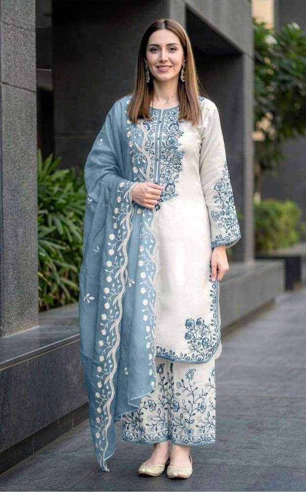 Safa by Charizma Heavy Embroidered Unstitched Chiffon 3 Piece Suit – image 1 of 9