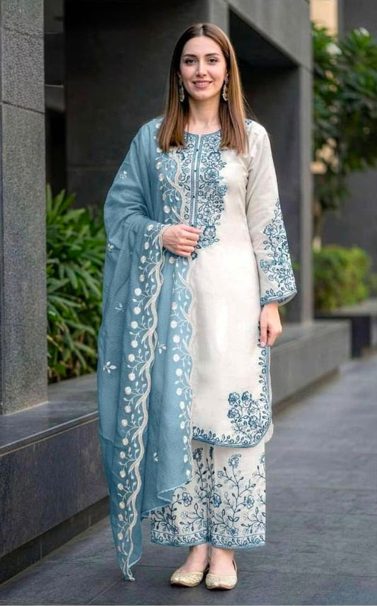 Safa by Charizma Heavy Embroidered Unstitched Chiffon 3 Piece Suit – image 1 of 9