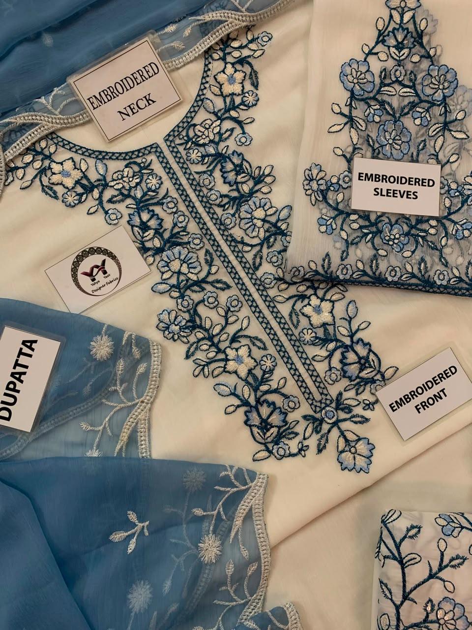Safa by Charizma Heavy Embroidered Unstitched Chiffon 3 Piece Suit – image 7 of 9