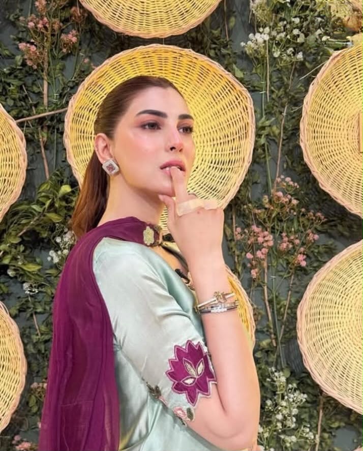 Nazish Jahangir Sage Green Embroidered Shamooz Silk Suit – image 3 of 6