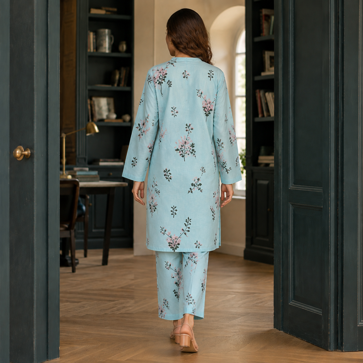 Sky Blue Printed 2 Piece Co-ord Set – image 3 of 5