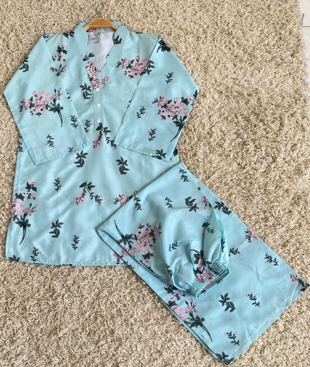 Sky Blue Printed 2 Piece Co-ord Set – image 4 of 5